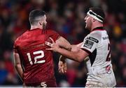 1 January 2018; Rob Herring of Ulster, right, with Sam Arnold of Munster during the Guinness PRO14 Round 12 match between Ulster and Munster at Kingspan Stadium in Belfast. Photo by David Fitzgerald/Sportsfile
