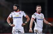 1 January 2018; Christian Lealiifano, left, and Darren Cave of Ulster during the Guinness PRO14 Round 12 match between Ulster and Munster at Kingspan Stadium in Belfast. Photo by David Fitzgerald/Sportsfile