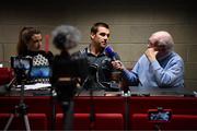 3 January 2018; CJ Stander speaks to Len Dineen of Limerick's Live 95fm and Meghann Scully of Spin South West during a Munster Rugby press conference at the University of Limerick in Limerick. Photo by Diarmuid Greene/Sportsfile