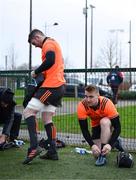 3 January 2018; Rory Scannell and Peter O'Mahony prepare for Munster Rugby squad training at the University of Limerick in Limerick. Photo by Diarmuid Greene/Sportsfile