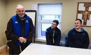4 January 2018; Leinster Rugby and Canterbury of New Zealand visited the Capuchin Day Centre for the homeless in Dublin city centre today to drop off warm clothing ahead of the expected cold snap in the coming weeks. Sean Kavanagh, Global Head of Sports Marketing and Sponsorship with Canterbury said, “In partnership with Leinster Rugby we saw an opportunity to donate kit not already used by the team to a worthwhile cause. Br. Kevin and the volunteers in the Capuchin Day Centre are doing great work for the homeless of Dublin and we are delighted to be able to contribute in a small way to what is a big issue for society as a whole.” Leinster and Ireland Rugby player Dan Leavy added, “Rugby Players’ Ireland have provided a number of opportunities for Leinster players over the last few months to volunteer in Dublin city centre with the homeless and this initiative by Canterbury and Leinster Rugby was another opportunity that the players were keen to get behind. Br. Kevin and his staff in the Capuchin Day Centre have been doing great work for years and hopefully this small gesture will help towards their endeavours.” Br. Kevin Crowley founder and CEO of the Capuchin Day Centre said,“ Homelessness in Ireland is still at crisis point and we need to keep that front of mind. It's a great boost to us all here today to have Leinster Rugby visit and keep the issue in the public domain this winter.“  Leinster Rugby also donated a signed jersey and match tickets to help with the fundraising efforts over the coming weeks. For further information or to donate to the Capuchin Day Centre please visit capuchindaycentre.ie during a Leinster Rugby visit to the Capuchin Day Centre in Dublin. Pictured at the visit with Br. Kevin Crowley are Leinster players, Luke McGrath and Ed Byrne. Photo by Brendan Moran/Sportsfile