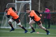 3 January 2018; Rory Scannell and Sean O'Connor during Munster Rugby squad training at the University of Limerick in Limerick. Photo by Diarmuid Greene/Sportsfile