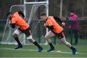 3 January 2018; Rory Scannell and Sean O'Connor during Munster Rugby squad training at the University of Limerick in Limerick. Photo by Diarmuid Greene/Sportsfile