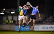 3 January 2018; Anton Sullivan of Offaly in action against Emmet Ó Conghaile, centre, and Brian Howard of Dublin during the Bord na Mona O'Byrne Cup Group 1 Second Round match between Dublin and Offaly at Parnell Park in Dublin. Photo by David Fitzgerald/Sportsfile