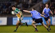 3 January 2018; Sean Doyle of Offaly in action against Gerry Seaver of Dublin during the Bord na Mona O'Byrne Cup Group 1 Second Round match between Dublin and Offaly at Parnell Park in Dublin. Photo by David Fitzgerald/Sportsfile