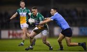 3 January 2018; Nigel Dunne of Offaly in action against Graham Hannigan of Dublin during the Bord na Mona O'Byrne Cup Group 1 Second Round match between Dublin and Offaly at Parnell Park in Dublin. Photo by David Fitzgerald/Sportsfile