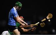 3 January 2018; Fergal Whitely of Dublin in action against James Toher of Meath during the Bord na Mona Walsh Cup Group 3 Second Round match between Meath and Dublin at Abbotstown GAA Pitches in Abbotstown, Dublin. Photo by Stephen McCarthy/Sportsfile