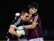 3 January 2018; Neil Ewing of Sligo in action against Seán Kelly of Galway during the Connacht FBD League Round 1 match between Sligo and Galway at the Connacht GAA Centre in Bekan, Co. Mayo. Photo by Seb Daly/Sportsfile