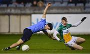 3 January 2018; Colm Basquel of Dublin in action against David Dempsey of Offaly during the Bord na Mona O'Byrne Cup Group 1 Second Round match between Dublin and Offaly at Parnell Park in Dublin. Photo by David Fitzgerald/Sportsfile