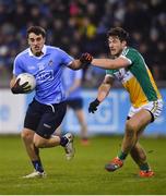 3 January 2018; Chris Sallier of Dublin in action against Daithi Brady of Offaly during the Bord na Mona O'Byrne Cup Group 1 Second Round match between Dublin and Offaly at Parnell Park in Dublin. Photo by David Fitzgerald/Sportsfile