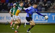 3 January 2018; Kevin Callaghan of Dublin in action against David Dempsey of Offaly during the Bord na Mona O'Byrne Cup Group 1 Second Round match between Dublin and Offaly at Parnell Park in Dublin. Photo by David Fitzgerald/Sportsfile