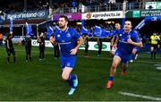 1 January 2018; Rob Kearney, left, and James Lowe of Leinster run out onto the pitch ahead of the Guinness PRO14 Round 12 match between Leinster and Connacht at the RDS Arena in Dublin. Photo by Brendan Moran/Sportsfile