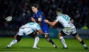 1 January 2018; Jonathan Sexton of Leinster in action against Naulia Dawai and Tom Farrell of Connacht during the Guinness PRO14 Round 12 match between Leinster and Connacht at the RDS Arena in Dublin. Photo by Brendan Moran/Sportsfile
