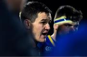 1 January 2018; Leinster captain Jonathan Sexton speaks to his team-mates after the Guinness PRO14 Round 12 match between Leinster and Connacht at the RDS Arena in Dublin. Photo by Brendan Moran/Sportsfile