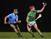 3 January 2018; Jack Regan of Meath in action against Cillian Costello of Dublin during the Bord na Mona Walsh Cup Group 3 Second Round match between Meath and Dublin at Abbotstown GAA Pitches in Abbotstown, Dublin. Photo by Stephen McCarthy/Sportsfile