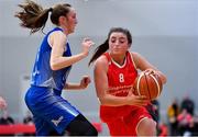 6 January 2018; Amy Waters of Singleton SuperValu Brunell in action against Casey Grace of Ambassador UCC Glanmire during the Hula Hoops Women’s National Cup semi-final match between Ambassador UCC Glanmire and Singleton SuperValu Brunell at UCC Arena in Cork. Photo by Brendan Moran/Sportsfile