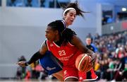 6 January 2018; Breana Bey of Singleton SuperValu Brunell in action against Grainne Dwyer of Ambassador UCC Glanmire during the Hula Hoops Women’s National Cup semi-final match between Ambassador UCC Glanmire and Singleton SuperValu Brunell at UCC Arena in Cork. Photo by Brendan Moran/Sportsfile