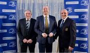 6 January 2018; The Seán O'Brien Hall of Fame nominee for North East and Metropolitan Area Jeff Mahon, of Ashbourne RFC, is presented with his award by IRFU President Philip Orr, left, and Leinster Rugby President Niall Rynne, at the Leinster Rugby Junior lunch. This is the first time such a lunch has been held in celebration of Junior Rugby in Leinster and the inaugural Seán O’Brien Hall of Fame Award was presented to North Midlands Area Nominee Joe Kavanagh from Naas RFC. The event took place in the Ballsbridge Hotel in Dublin. Photo by Piaras Ó Mídheach/Sportsfile