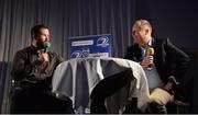 6 January 2018; Ireland defence coach Andy Farrell, left, and Philip Lawlor, Leinster Rugby, during a Q&A session at the Leinster Rugby Junior lunch. This is the first time such a lunch has been held in celebration of Junior Rugby in Leinster and the inaugural Seán O’Brien Hall of Fame Award was presented to North Midlands Area Nominee Joe Kavanagh from Naas RFC. The event took place in the Ballsbridge Hotel in Dublin. Photo by Piaras Ó Mídheach/Sportsfile