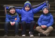 6 January 2018; Leinster supporters, from left, Nick, aged 8, Cole, aged 7 annd Tom Cooney, aged 6, from Co. Louth ahead of the Guinness PRO14 Round 13 match between Leinster and Ulster at the RDS Arena in Dublin. Photo by David Fitzgerald/Sportsfile