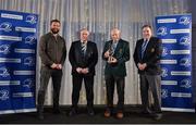 6 January 2018; Inaugural Seán O’Brien Hall of Fame Award winner Joe Kavanagh, North Midlands Area Nominee, from Naas RFC, is presented with his award by, from left, Ireland defence coach Andy Farrell, IRFU President Philip Orr, and Former Leinster Rugby President Robert McDermott during the Leinster Rugby Junior lunch. This is the first time such a lunch has been held in celebration of Junior Rugby in Leinster and took place in the Ballsbridge Hotel in Dublin. Photo by Piaras Ó Mídheach/Sportsfile