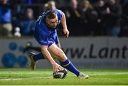 6 January 2018; Jordan Larmour of Leinster scores his side's first try during the Guinness PRO14 Round 13 match between Leinster and Ulster at the RDS Arena in Dublin. Photo by Seb Daly/Sportsfile