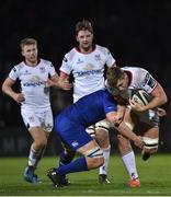 6 January 2018; Andrew Trimble of Ulster is tackled by Jordi Murphy of Leinster during the Guinness PRO14 Round 13 match between Leinster and Ulster at the RDS Arena in Dublin. Photo by David Fitzgerald/Sportsfile