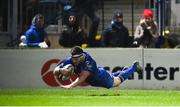 6 January 2018; Fergus McFadden of Leinster dives over to score his side's fourth try during the Guinness PRO14 Round 13 match between Leinster and Ulster at the RDS Arena in Dublin. Photo by David Fitzgerald/Sportsfile