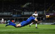 6 January 2018; Fergus McFadden of Leinster scores his side's fourth try during the Guinness PRO14 Round 13 match between Leinster and Ulster at the RDS Arena in Dublin. Photo by Ramsey Cardy/Sportsfile