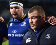 6 January 2018; Leinster captain Jack McGrath talks to his teammates following their side's victory during the Guinness PRO14 Round 13 match between Leinster and Ulster at the RDS Arena in Dublin. Photo by Seb Daly/Sportsfile