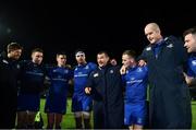 6 January 2018; Leinster captain Jack McGrath speaks to his team following the Guinness PRO14 Round 13 match between Leinster and Ulster at the RDS Arena in Dublin. Photo by Ramsey Cardy/Sportsfile