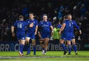 6 January 2018; Andrew Porter, centre, of Leinster is congratulated by teammates after playing an integral part in his side's fourth try during the Guinness PRO14 Round 13 match between Leinster and Ulster at the RDS Arena in Dublin. Photo by Seb Daly/Sportsfile