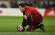 6 January 2018; Ian Keatley of Munster places the ball before kicking a conversion during the Guinness PRO14 Round 13 match between Munster and Connacht at Thomond Park in Limerick. Photo by Diarmuid Greene/Sportsfile