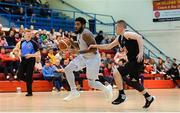 6 January 2018; Cameron Clark of Ballincollig in action against Cian Clernon of Scotts Lakers St Paul’s Killarney during the Hula Hoops President’s Cup semi-final match between Scotts Lakers St Paul’s Killarney and Ballincollig at Neptune Stadium in Cork. Photo by Eóin Noonan/Sportsfile