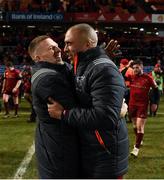 6 January 2018; Andrew Conway and Simon Zebo of Munster in conversation after the Guinness PRO14 Round 13 match between Munster and Connacht at Thomond Park in Limerick. Photo by Diarmuid Greene/Sportsfile