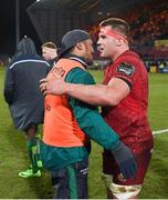 6 January 2018; Bundee Aki of Connacht with CJ Stander of Munster after the Guinness PRO14 Round 13 match between Munster and Connacht at Thomond Park in Limerick. Photo by Diarmuid Greene/Sportsfile