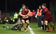 6 January 2018; Conor Oliver of Munster is tackled by Jack Carty of Connacht during the Guinness PRO14 Round 13 match between Munster and Connacht at Thomond Park in Limerick. Photo by Diarmuid Greene/Sportsfile
