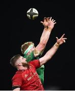 6 January 2018; Darren O'Shea of Munster and Cillian Gallagher of Connacht contest a lineout during the Guinness PRO14 Round 13 match between Munster and Connacht at Thomond Park in Limerick. Photo by Diarmuid Greene/Sportsfile
