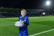 6 January 2018; Matchday mascot 7 year old Harry McGeehan, Greystones, Co. Wicklow, ahead of the Guinness PRO14 Round 13 match between Leinster and Ulster at the RDS Arena in Dublin. Photo by Ramsey Cardy/Sportsfile