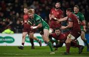 6 January 2018; Darragh Leader of Connacht is tackled by Darren Sweetnam and CJ Stander of Munster during the Guinness PRO14 Round 13 match between Munster and Connacht at Thomond Park in Limerick. Photo by Diarmuid Greene/Sportsfile