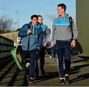 7 January 2018; Chris Sallier and Ryan Deegan of Dublin on their way into the team dressing room before the Bord na Mona O'Byrne Cup Group 1 Third Round match between Wexford and Dublin at St. Patricks Park in Wexford. Photo by Matt Browne/Sportsfile
