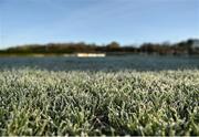 7 January 2018; A detailed view of frost on the pitch, before the game was abandoned due to an unplayable surface, prior to the Connacht FBD League Round 2 match between Leitrim and Sligo at Ballinamore in Leitrim. Photo by Seb Daly/Sportsfile