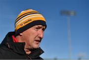 7 January 2018; Antrim manager Dominic McKinley prior to the Bord na Mona Walsh Cup Group 2 Third Round match between Dublin and Antrim at Parnell Park in Dublin. Photo by David Fitzgerald/Sportsfile