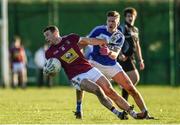 7 January 2018; Danny Luttrell of Laois in action against Alan Stone of Westmeath during the Bord na Mona O'Byrne Cup Group 4 Third Round match between Laois and Westmeath at Stradbally in Laois. Photo by Sam Barnes/Sportsfile