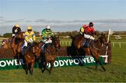 7 January 2018; Blue Empyrean, with Andrew Ring up, left, Peoples Park, with Donal McInerney up, centre, and Eiri Ba Casca, with Shane Mucahy up, during the Eastcoast Seafood & Gouldings Hardware Handicap Steeplechase during Horse Racing from Naas at Naas Racecourse in Kildare. Photo by Eóin Noonan/Sportsfile
