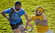 7 January 2018; Conor Johnston of Antrim in action against Ronan Smith of Dublin during the Bord na Mona Walsh Cup Group 2 Third Round match between Dublin and Antrim at Parnell Park in Dublin. Photo by David Fitzgerald/Sportsfile