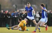 7 January 2018; Niall Delargy of Antrim in action against Damien McIntyre of Cavan during the Bank of Ireland Dr. McKenna Cup Section A Round 2 match between Antrim and Cavan at Woodlands Playing Fields in Belfast. Photo by Ramsey Cardy/Sportsfile