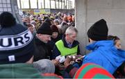 7 January 2018; Spectators queue up to swap their match tickets for tickets for the next fixture after the game was called off due to a frozen pitch. Connacht FBD League Round 2 match between Mayo and Galway at Elverys MacHale Park in Mayo. Photo by Piaras Ó Mídheach/Sportsfile