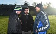 7 January 2018; Referee Noel Mooney from Cavan talking to Donegal manager Declan Booner and Monaghan manager Malachy O'Rourke about the frozen pitch ahead of the Bank of Ireland Dr. McKenna Cup Section C Round 2 match between Monaghan and Donegal at St Tiernach's Park in Monaghan. Photo by Philip Fitzpatrick/Sportsfile