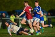 7 January 2018; James Sheerin of Westmeath has a shot blocked by Eoghan Keogh of Laois during the Bord na Mona O'Byrne Cup Group 4 Third Round match between Laois and Westmeath at Stradbally in Laois. Photo by Sam Barnes/Sportsfile